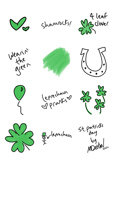 St Patricks Day, clover text stickers for iMessage screenshot 3