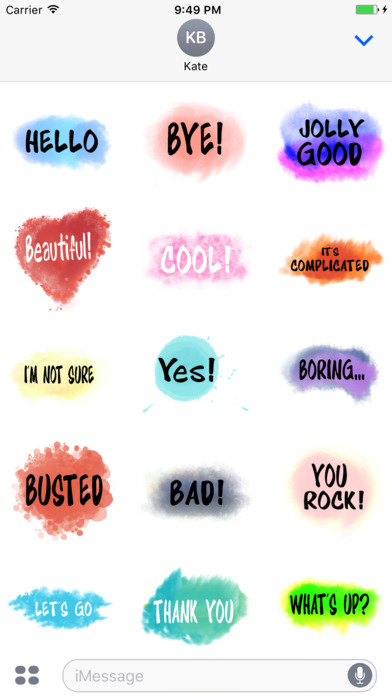 WaterColor Spring Chat Text Stickers screenshot 3