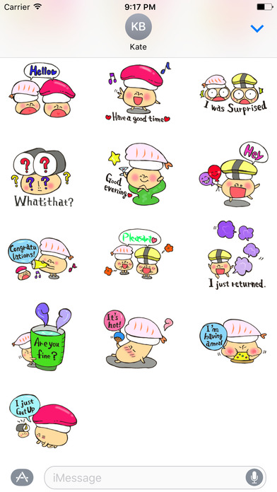 Mr. Sushi Mushroom Sticker screenshot 3