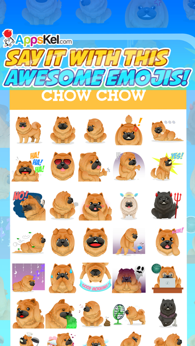 Chowmoji: Chow-Chow Dog Emoji & Stickers App screenshot 4