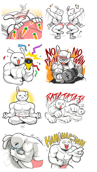 Bodybuilder Bunny Stickers screenshot 4