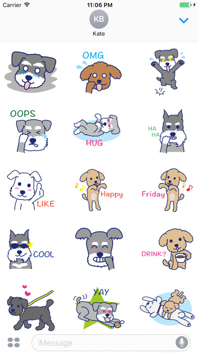 Stickers of Miniature schnauzer and Toy Poodle screenshot 2