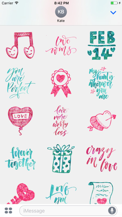 Valentine's Love Greetings for iMessage Stickers screenshot 4