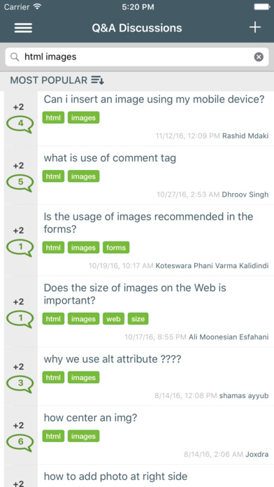 Screenshots of Learn HTML for iPhone