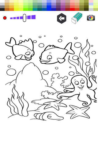 Coloring Books Drawing Game Ocean - Zoo for Kids screenshot 2