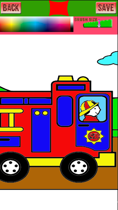 Draw Fire Truck Coloring Book Game For Kids screenshot 2