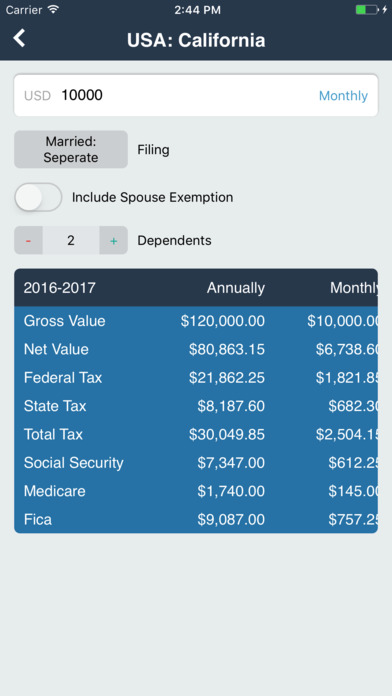 My Tax Calc screenshot 2