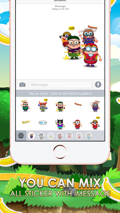 Banana Boy iMessage Stickers Emoji Keyboard Themes screenshot 3