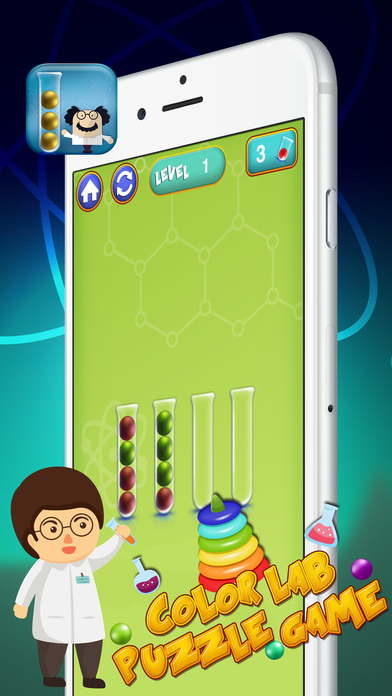 Color Lab Puzzle Game: Bubble Tower of Hanoi screenshot 4