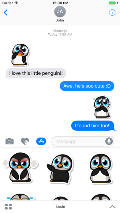 Louie - The Penguin Stickers screenshot 2