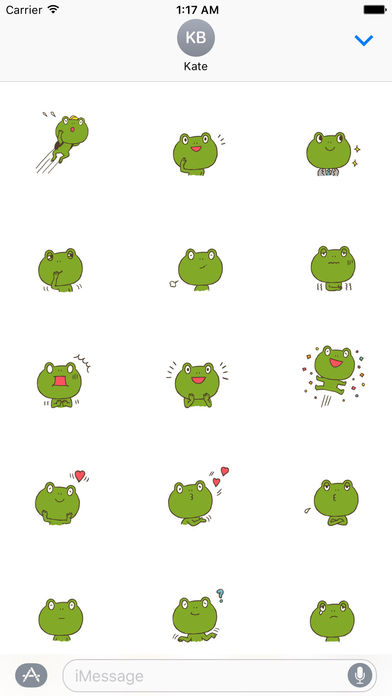 Cute Green Frog Stickers screenshot 2
