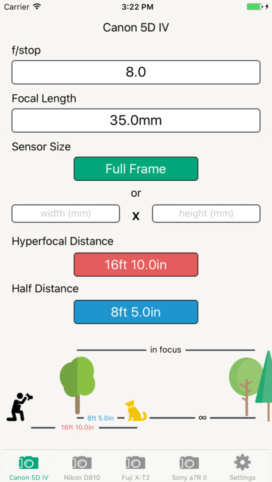 Hyperfocal Distance Calculator screenshot 2