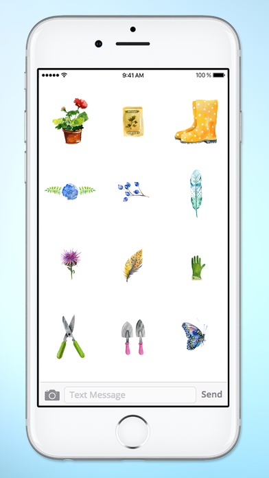 Watercolor Gardening Flowers and Birds Sticker Pac screenshot 4