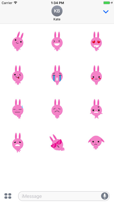 Cute Bunny Emoji Pack screenshot 2