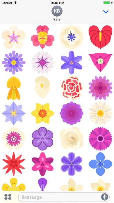 Flowers Stickers - Colorful Emojis screenshot 2
