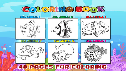 Ocean & Sea Animal Coloring Book Painting Drawing screenshot 2
