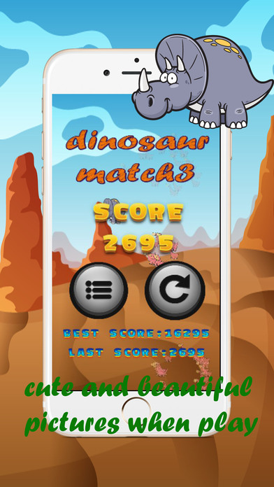 Dinosaur Match3 Games matching pictures for kids screenshot 4