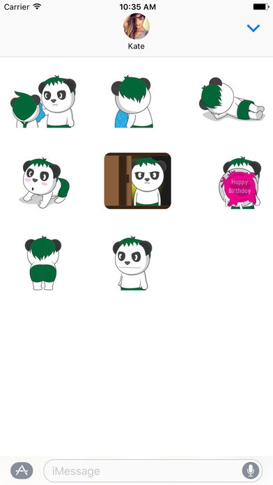 Animated Green Panda Stickers screenshot 2