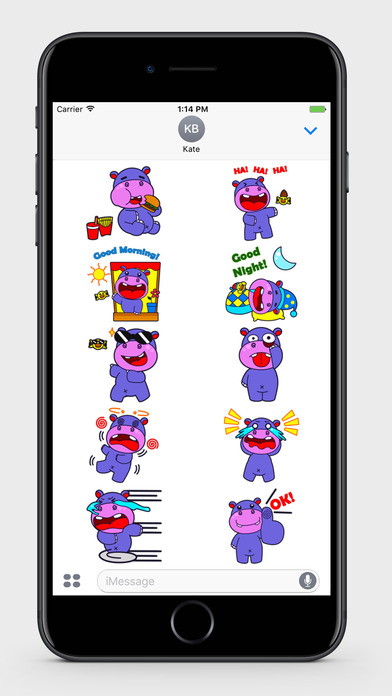 Little Hippo Stickers screenshot 2