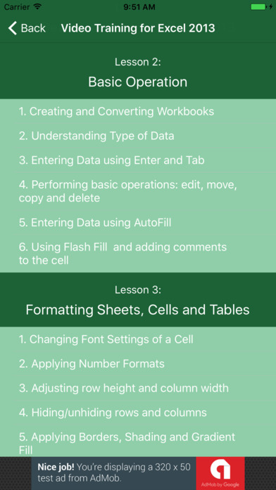 Video Training for Excel 2013 screenshot 3
