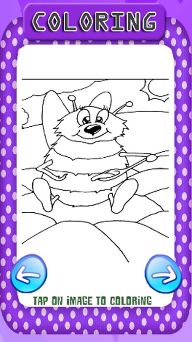 Page Bear And Bee Coloring Book Game Free screenshot 2
