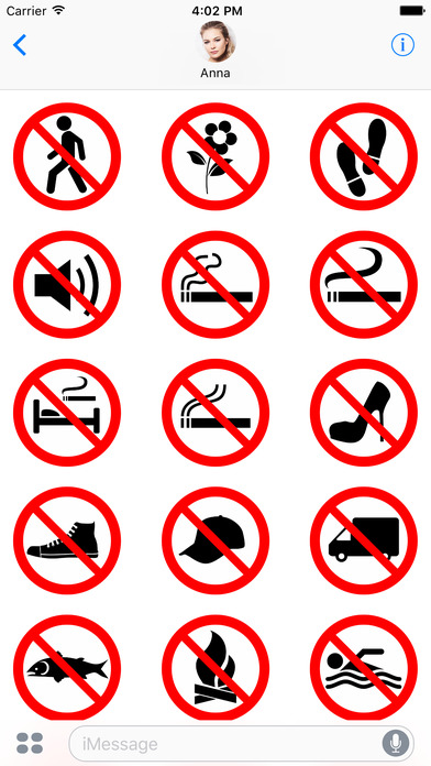 Prohibition Sign Stickers screenshot 2