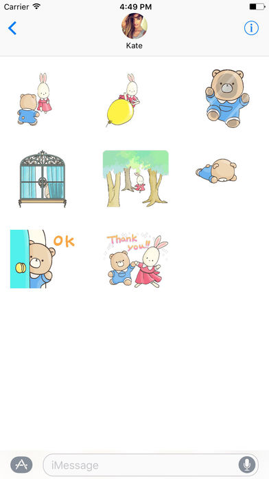 Bear And Rabbit Friends Animated Stickers screenshot 3