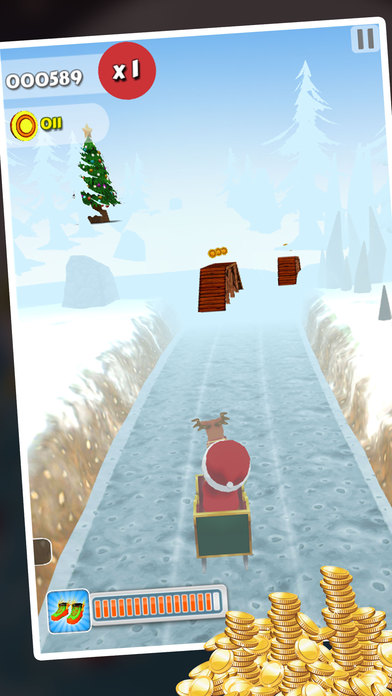 Santa Snow Surfer- Christmas Runner Game screenshot 3
