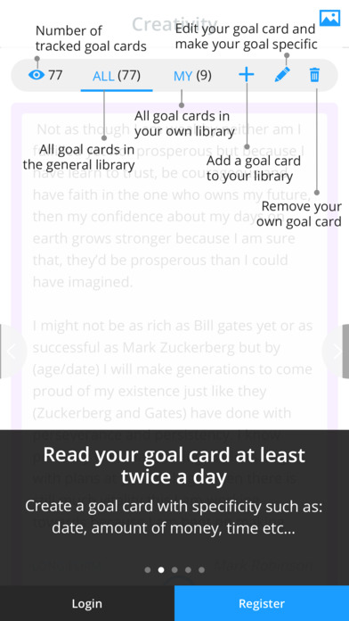 iGoalCard: Daily Life Planner & Goals Tracker screenshot 2