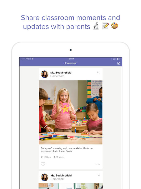 Screenshots of ClassDojo for iPad