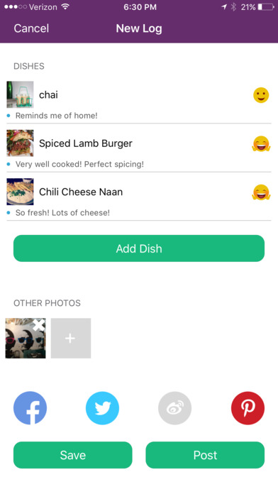 Foodilog - Dining Out Tracker screenshot 2