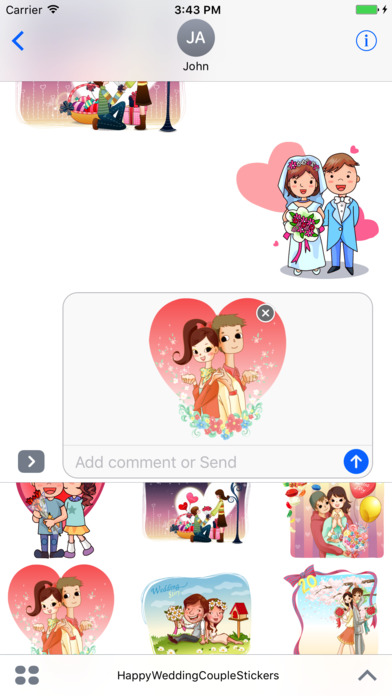 Happy Wedding Couple Sticker screenshot 3