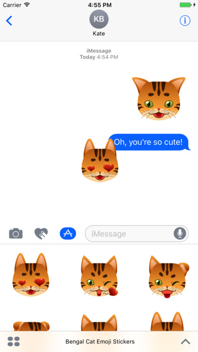 Bengal Cat Stickers for iMessage screenshot 3