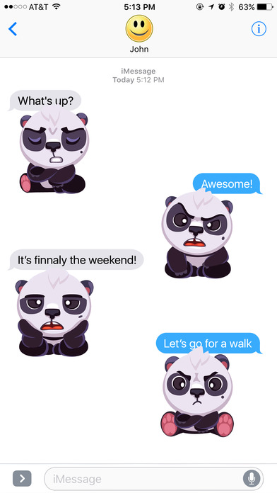 Lovely Funny Panda Stickers screenshot 3