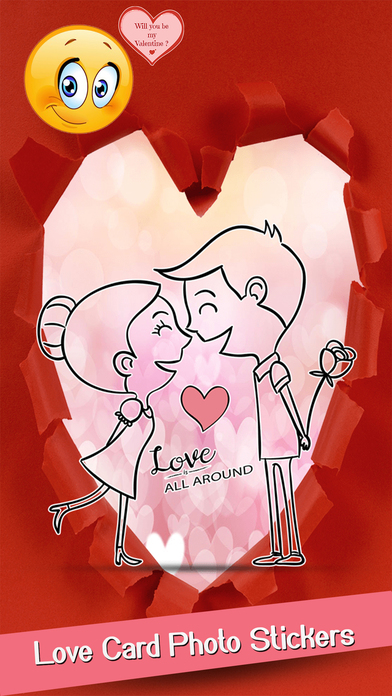 Valentine Yourself- Love Card Photo Stickers App screenshot 2