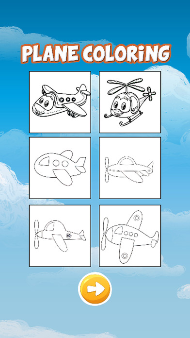 Sky airplane coloring book for kids games screenshot 2