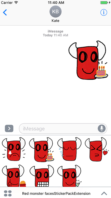 Red monster faces stickers screenshot 2