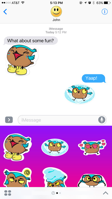 Owl That Switch Color Stickers For iMessage screenshot 2