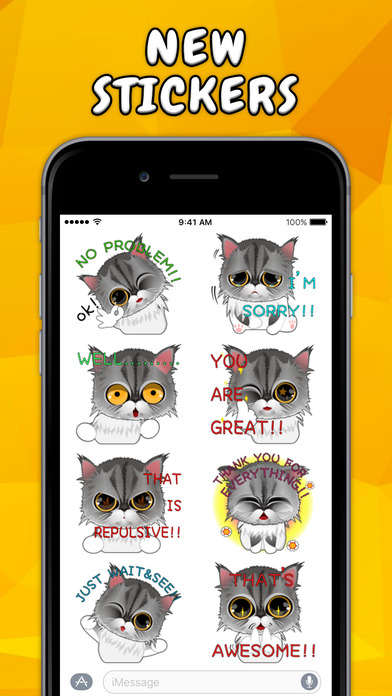 Gray Cat Stickers screenshot 2