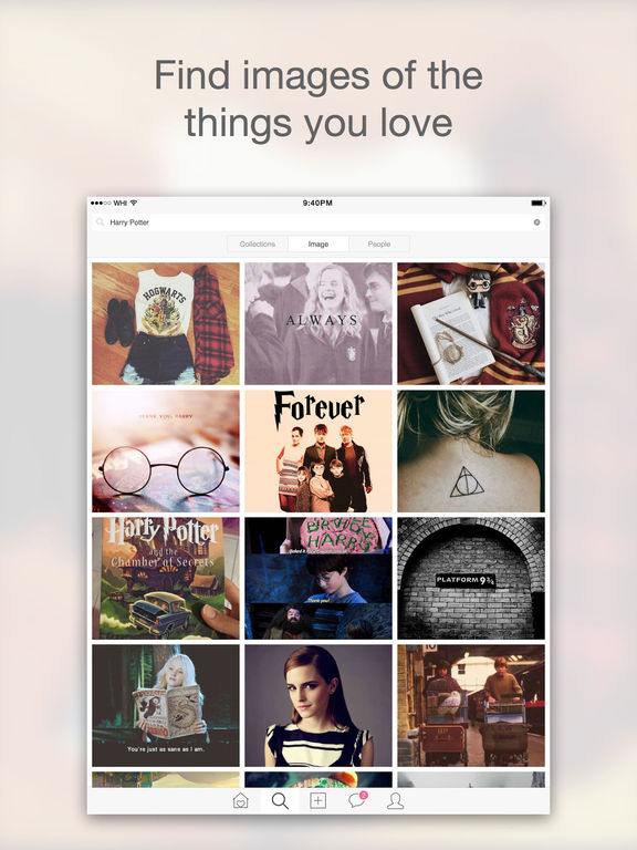 Screenshots of We Heart It for iPad