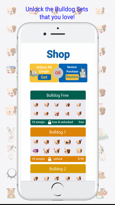 BulldogMoji - Cute Bulldog Emojis Keyboard screenshot 4