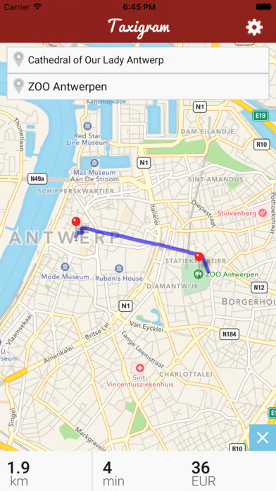 Taxigram Antwerp Taxi Guide screenshot 3