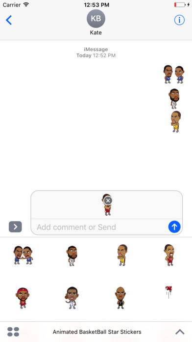 Animated Basket-Ball Star Stickers For iMessage screenshot 2