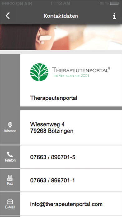Therapeutenportal screenshot 3