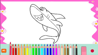 Shark tank and Sea animals coloring game for kid screenshot 4