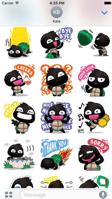 Cobie the black turtle for iMessage Sticker screenshot 3