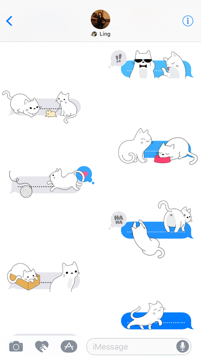 Yuki Neko - Kitty Cat Fun Pet Stickers screenshot 3