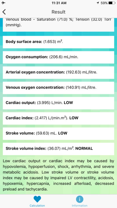 Cardiac Output Calculator screenshot 3