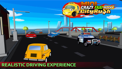 Mini Crazy Taxi Driver - Blocky Pixel City Rush screenshot 2