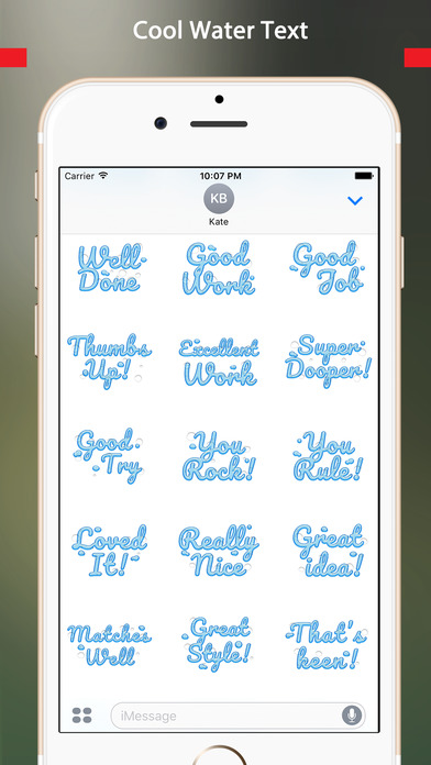 Compliment - Cool Water Text Stickers screenshot 2
